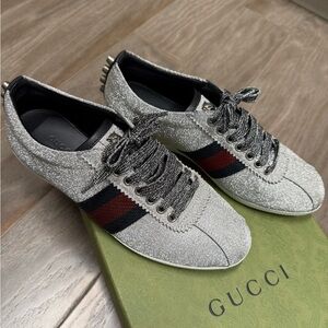 Gucci Silver Glitter Men's Sneakers